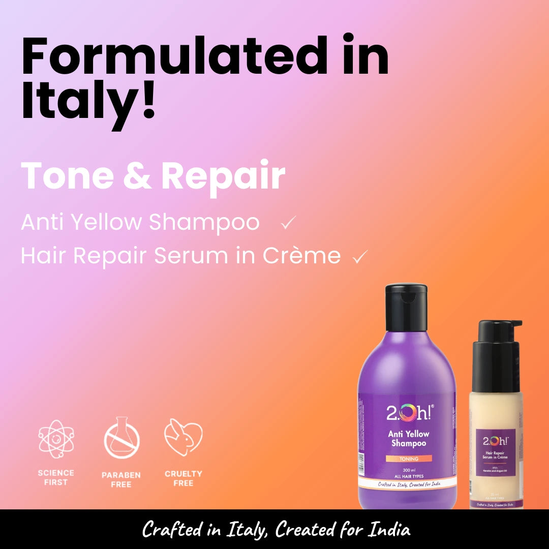 Tone & Repair Combo : Anti Yellow Shampoo + Hair Serum