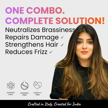 Tone & Repair Combo : Anti Yellow Shampoo + Hair Serum