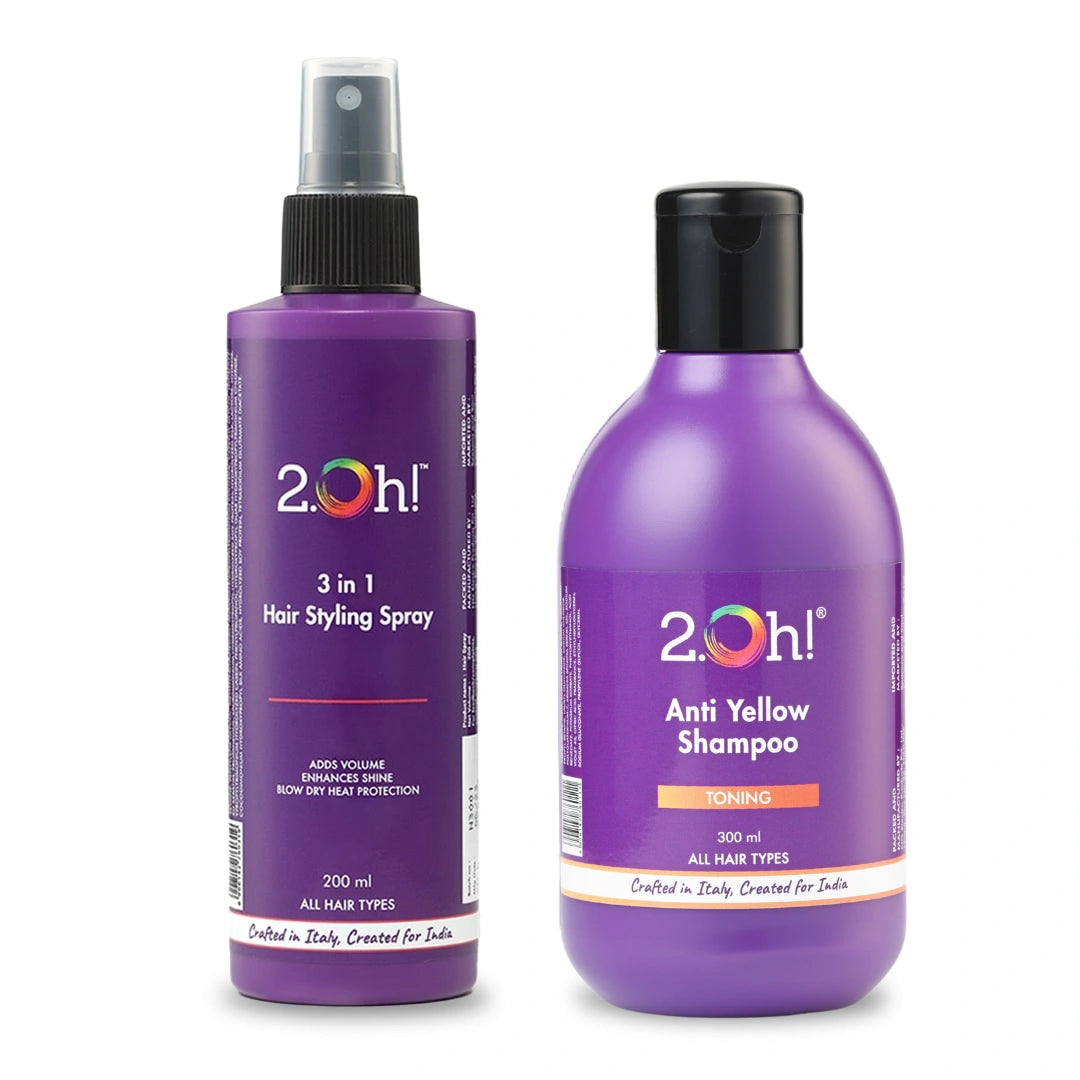 Tone & Style Combo : Anti Yellow Shampoo + Hair Styling Spray