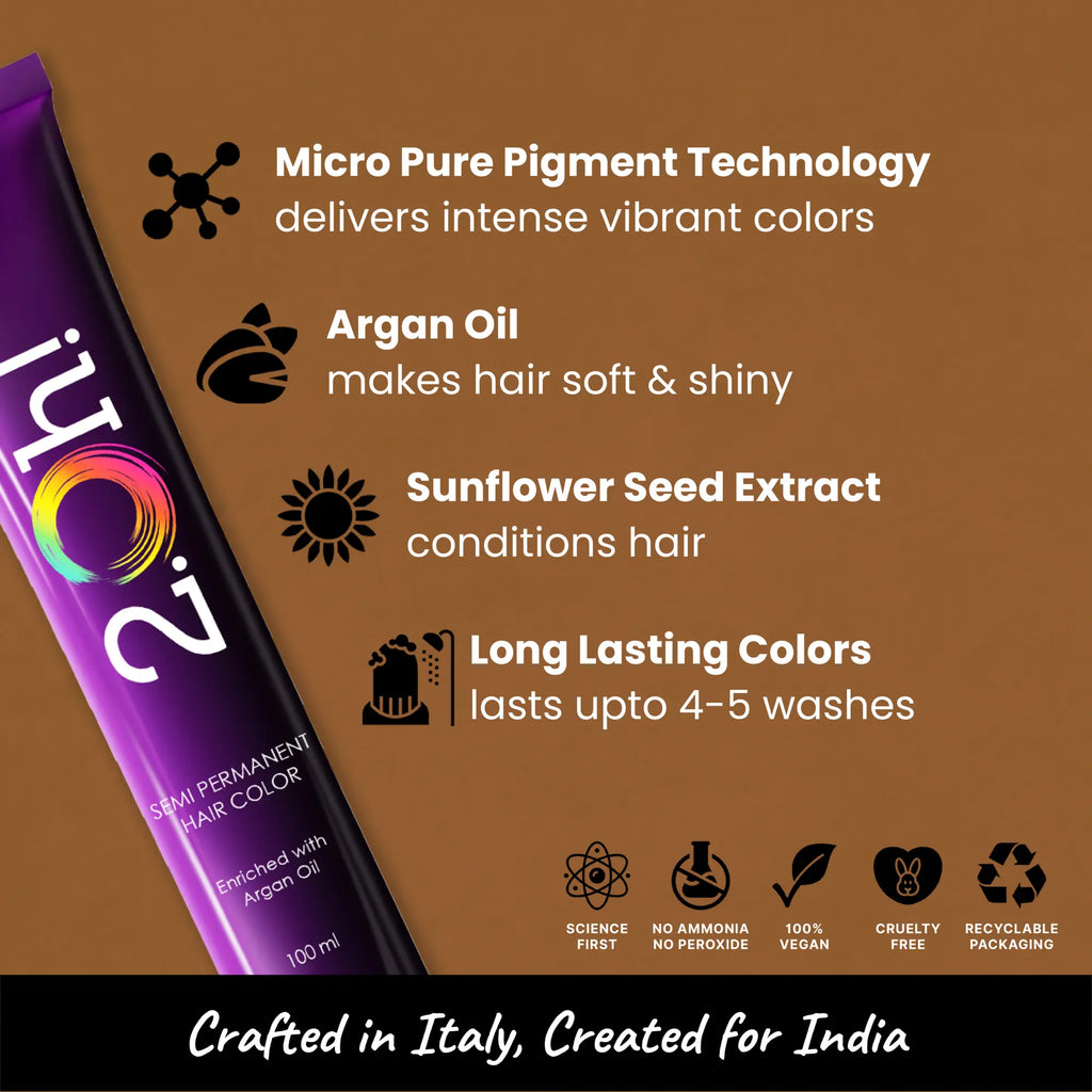 2.Oh! Caramel Semi-permanent Hair Color 100ml with Argan Oil and Sunflower Seed Extract