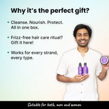 2.Oh! Hair Care Gift Box, Highlighting Cleanse, Nourish, and Protect Benefits for all hair types.