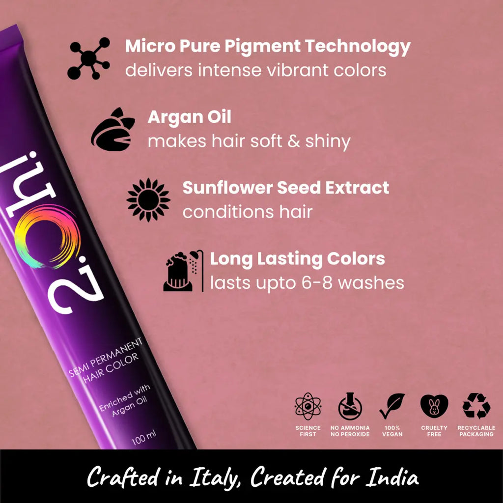 2.Oh! Peach Semi-permanent Hair Color 100ml with Argan Oil and Sunflower Seed Extract