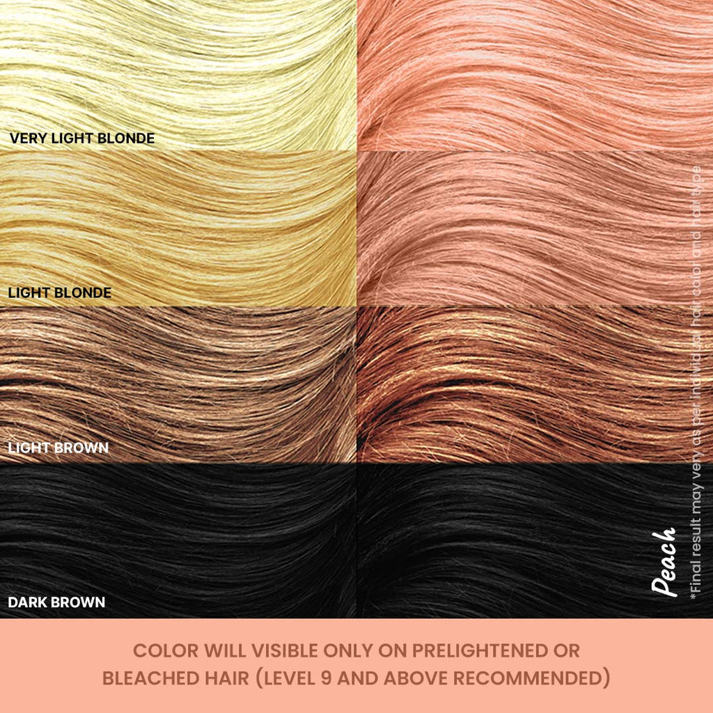 Different shades of Peach Bleach