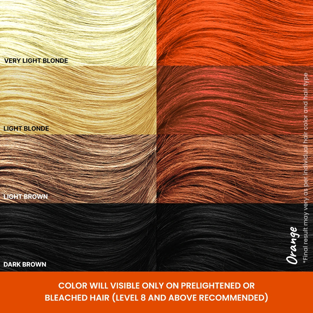Different shades of Orange Bleach