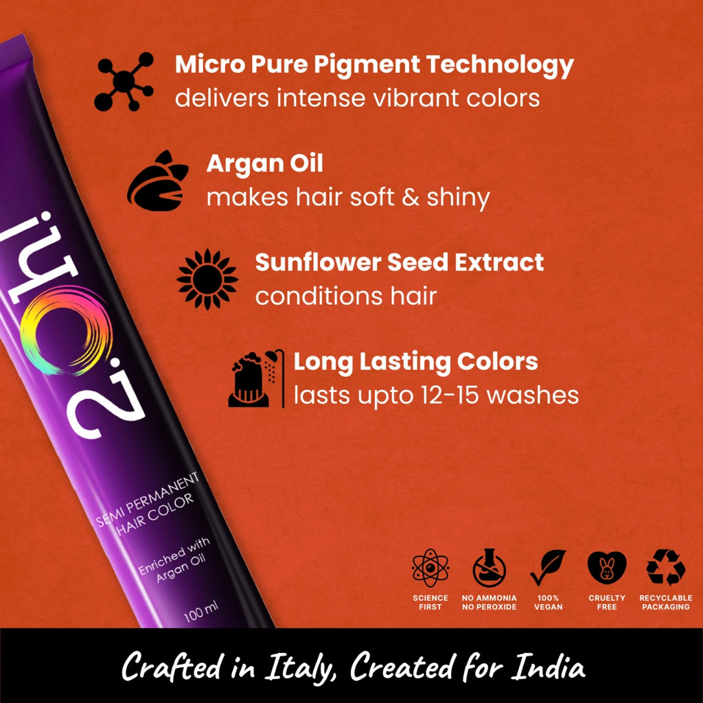 2.Oh! Orange Semi-permanent Hair Color 100ml with Argan Oil and Sunflower Seed Extract