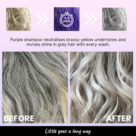 Before and After the use of 2.Oh! Anti-Yellow Shampoo