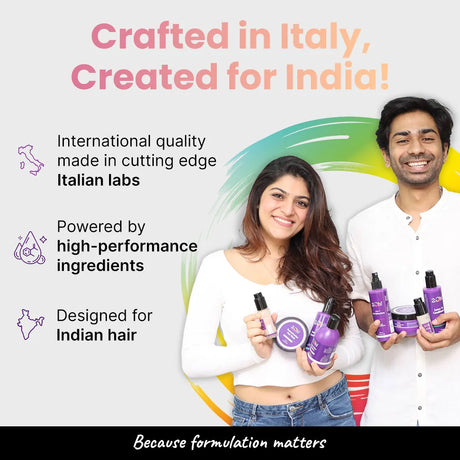 2.Oh! Crafted in Italy, Created for India - Formulated in Italian labs with High-Performance Ingredients for Indian Hair.