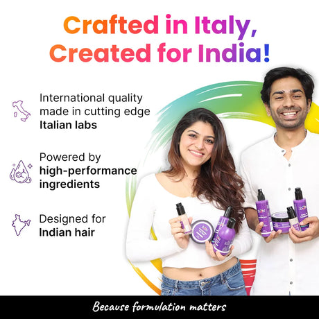 2.Oh! Crafted in Italy, Created for India - Formulated in Italian labs with High-Performance Ingredients for Indian Hair.