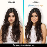 Before and After the use of 2.Oh! Leave In Conditioner and Repair Serum