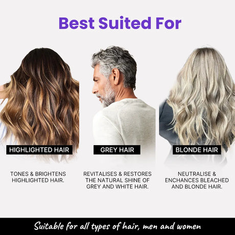 2.Oh! Anti Yellow Shampoo tones, brightens & restores shine. Ideal for blonde, grey & highlighted hair. For all hair types.