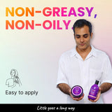 Non-Greasy, Non-Oily just, a little goes a Long Way for Vibrant, Healthy Hair.