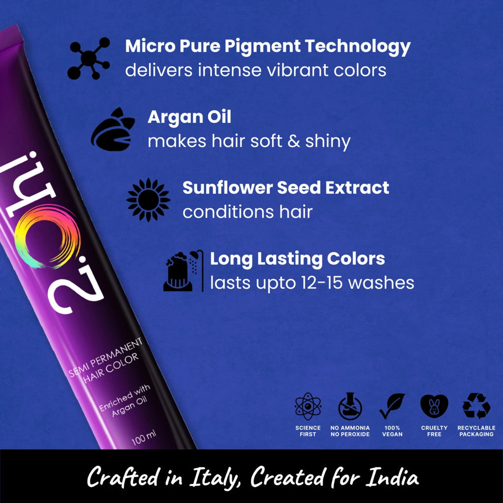 2.Oh! Blue Semi-permanent Hair Color 100ml with Argan Oil and Sunflower Seed Extract