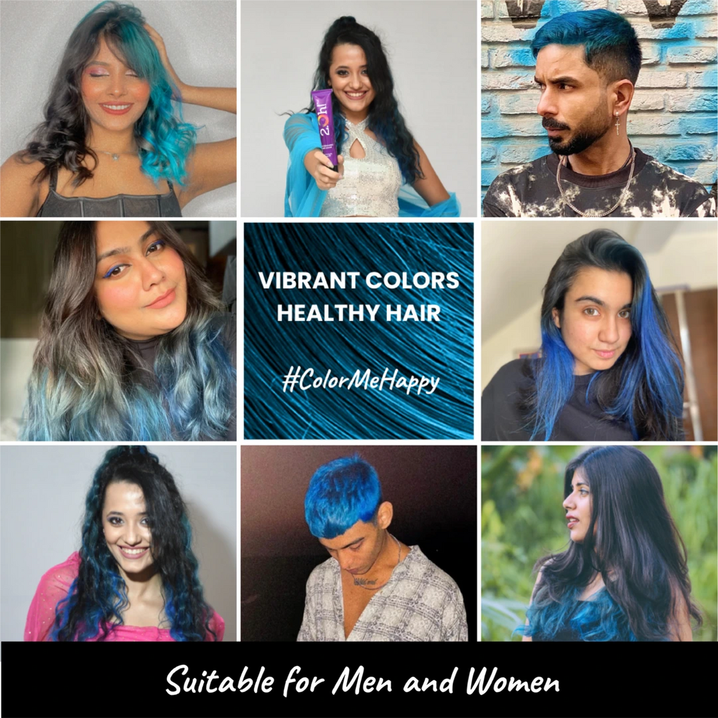 After the use of 2.Oh! Blue Semi-permanent Hair Color 100ml
