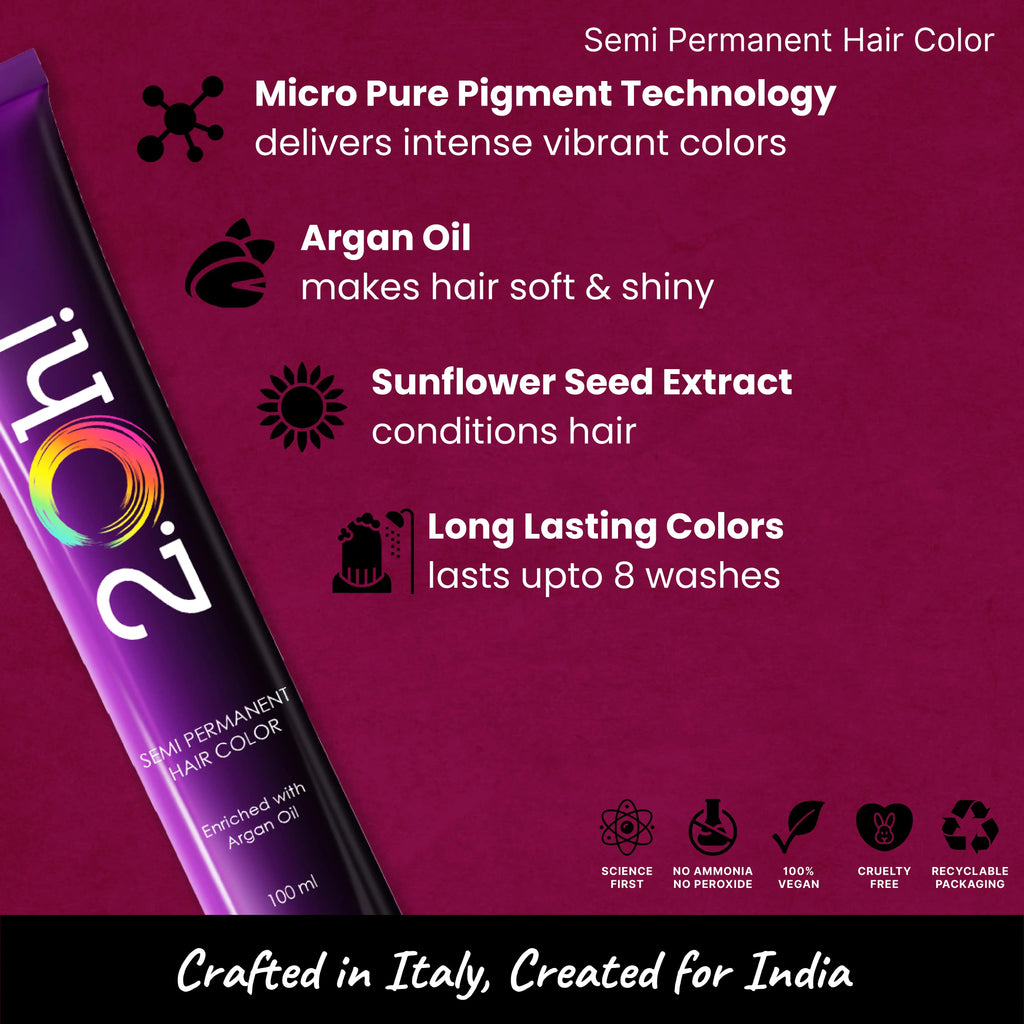 2.Oh! Bordeaux Semi-permanent Hair Color 100ml with Argan Oil and Sunflower Seed Extract