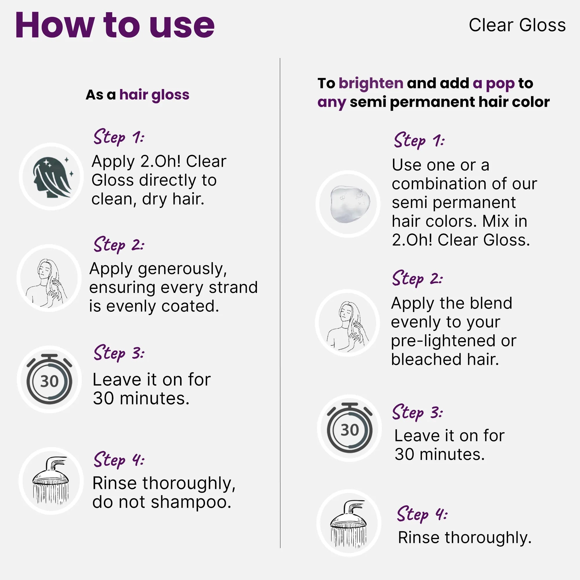 Buy 2.Oh! Clear Gloss Semi Permanent Hair Color Online
