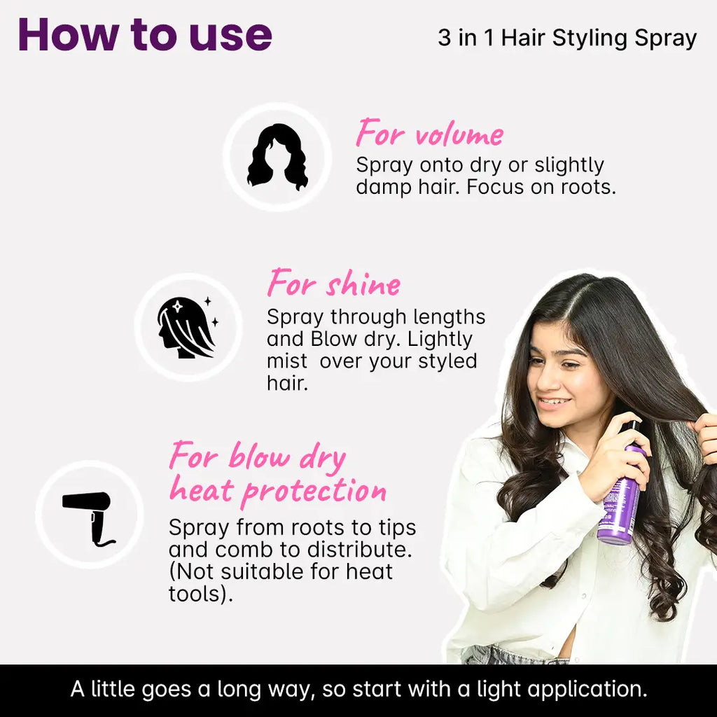 How to use 2.Oh! Hair Spray for volume, shine, and blow dry heat protection