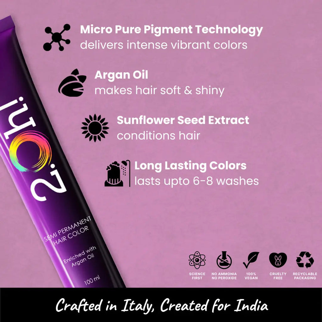 2.Oh! Pastel Pink Semi-permanent Hair Color 100ml with Argan Oil and Sunflower Seed Extract