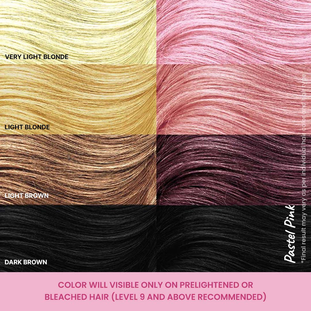 Different shades of Pastel Pink Bleach
