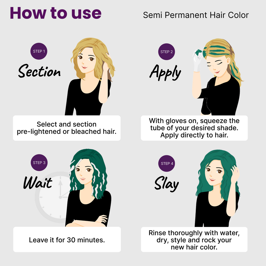 How to use aqua marine semi permanent hair color