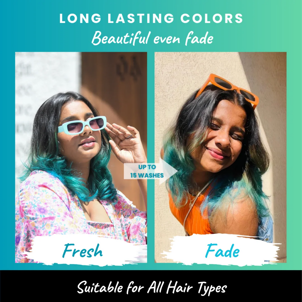 2.Oh! Fresh and Fade After the use of Aqua Marine Semi-Permanent Hair Color 100ml