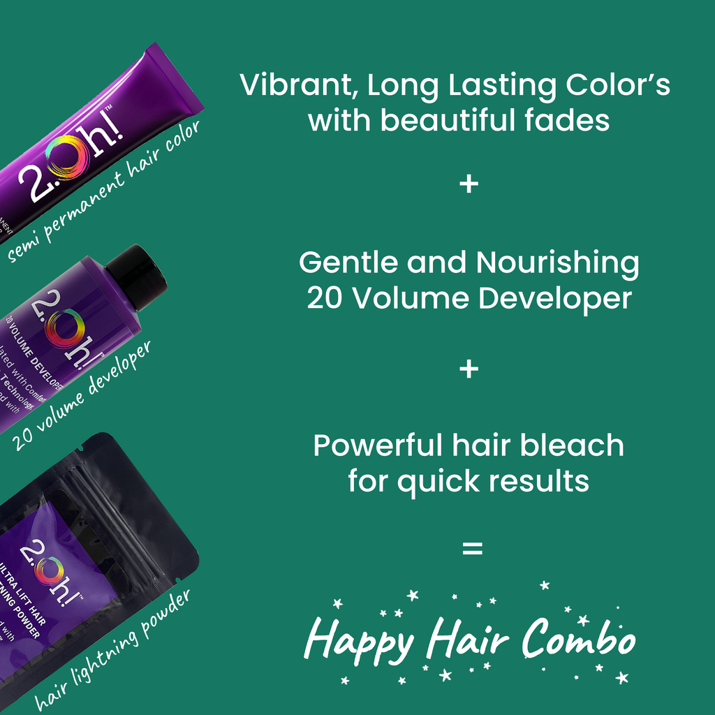 2.Oh! Aquamarine Semi-permanent Hair Color, Volume developer, and Hair Lightning Power