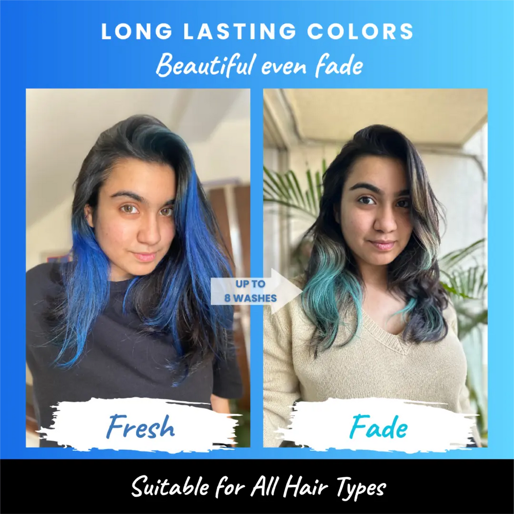 2.Oh! Fresh and Fade After the use of Blue Semi-Permanent Hair Color 100ml
