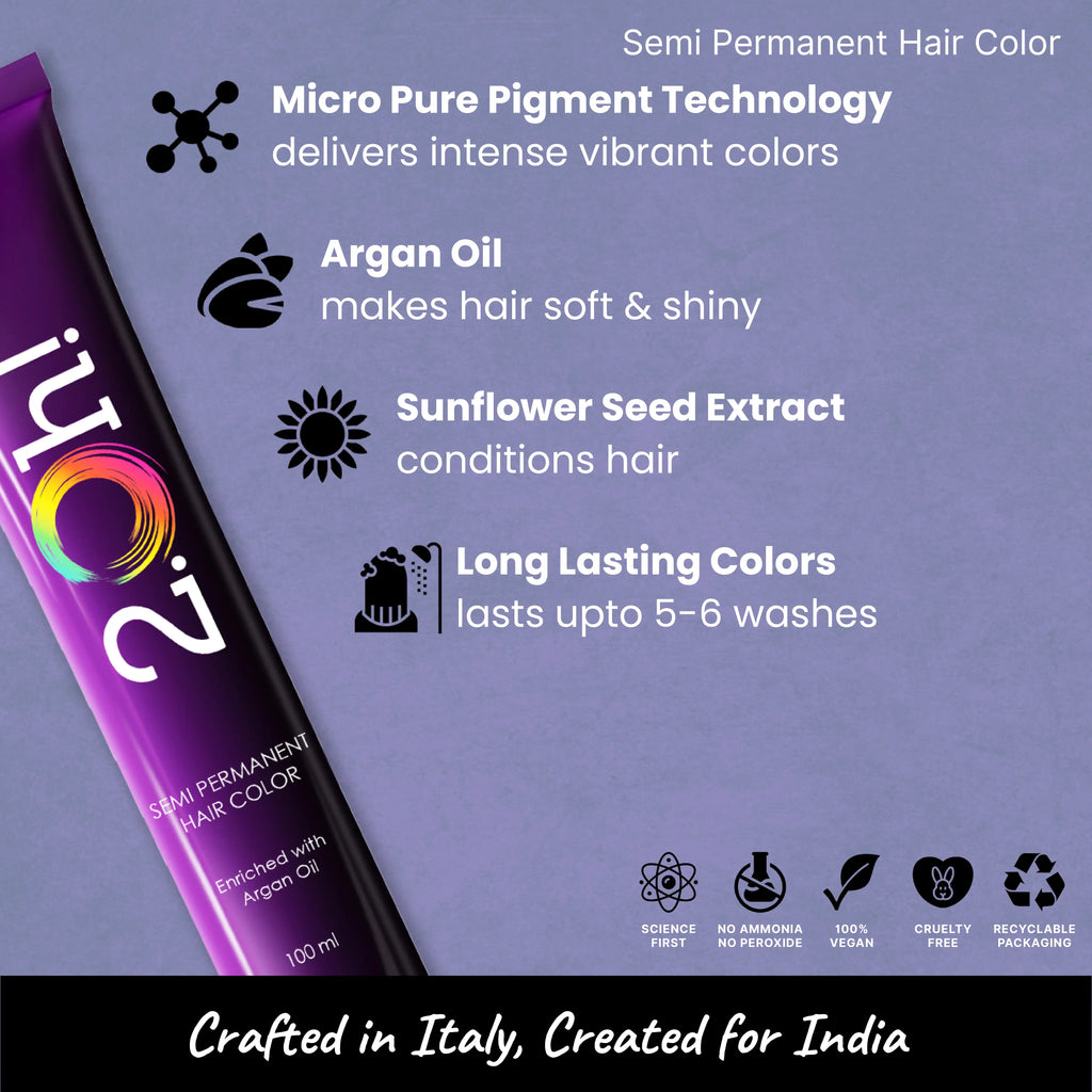 2.Oh! Cerulean Semi-permanent Hair Color 100ml with Argan Oil and Sunflower Seed Extract