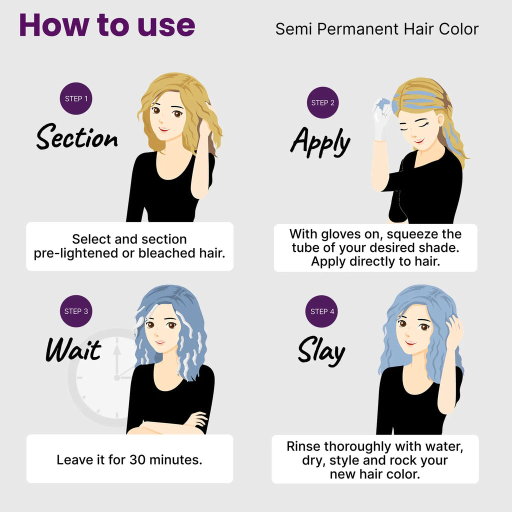 How to use 2.Oh! Cerulean Semi-permanent Hair Color
