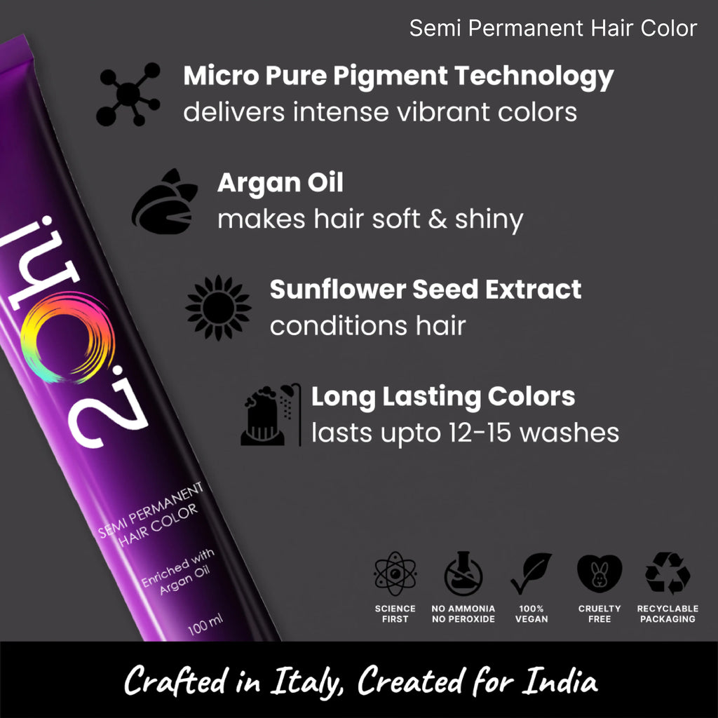 2.Oh! Charcoal Semi-permanent Hair Color 100ml with Argan Oil and Sunflower Seed Extract