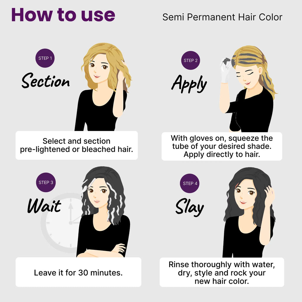 How to use 2.Oh! Charcoal Semi-permanent Hair Color