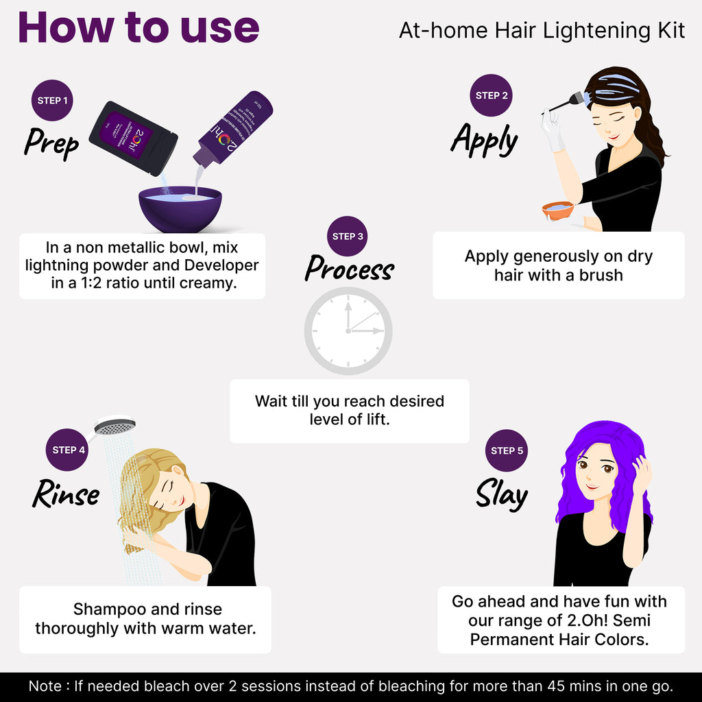 How to use 2.Oh! Purple Semi-permanent Hair Color 100ml