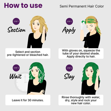 How to use 2.Oh! Emerald Green Semi-permanent Hair Color