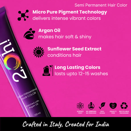 2.Oh! Fuschia Semi-permanent Hair Color 100ml with Argan Oil and Sunflower Seed Extract