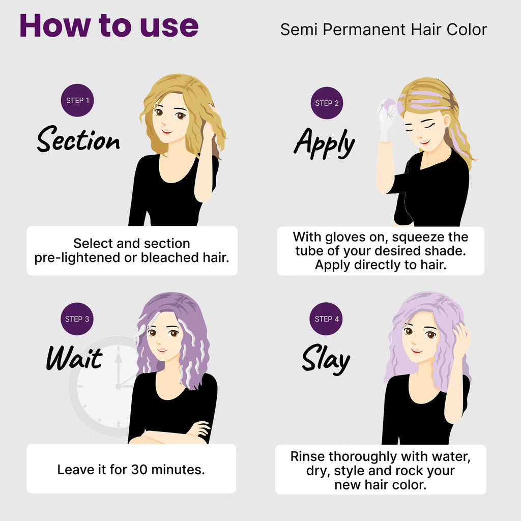 How to use 2.Oh! Lavender Semi-permanent Hair Color