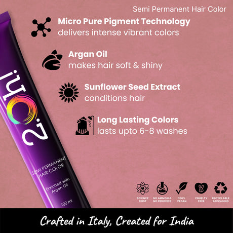 2.Oh! Peach Semi-permanent Hair Color 100ml with Argan Oil and Sunflower Seed Extract