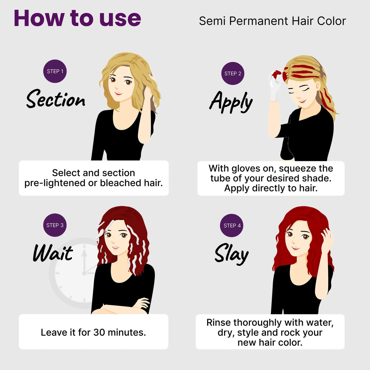 How to use 2.Oh! Sangria Semi-permanent Hair Color