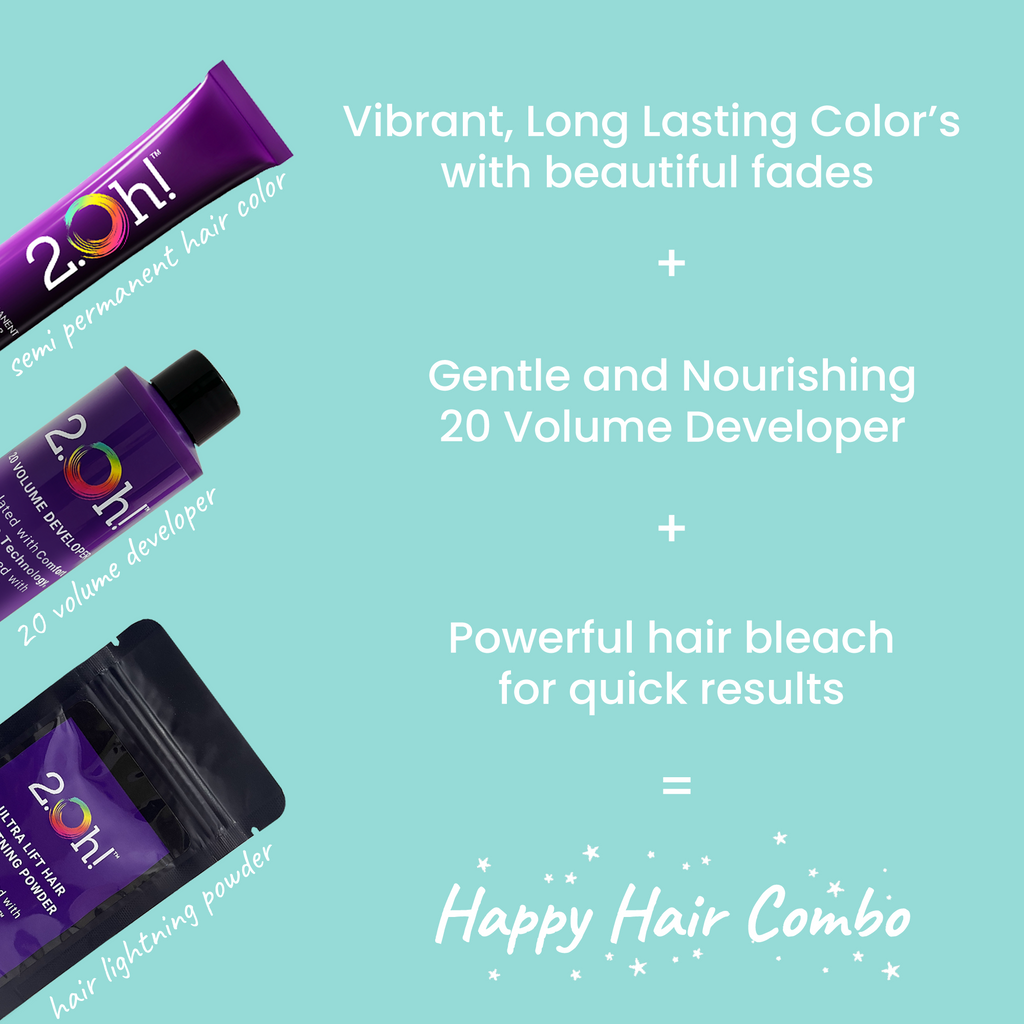 2.Oh! Tropical Blue Semi-permanent Hair Color, Volume developer, and Hair Lightning Power