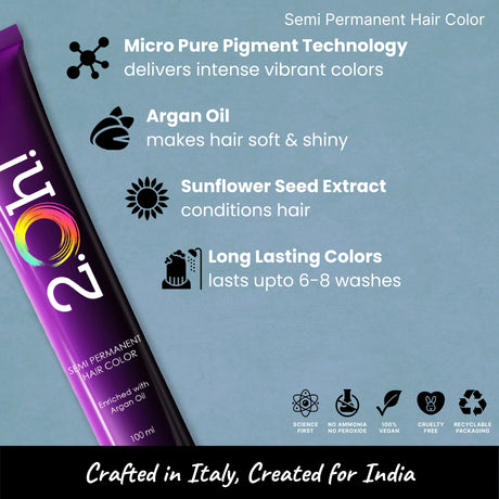 2.Oh! Tropical Blue Semi-permanent Hair Color 100ml with Argan Oil and Sunflower Seed Extract