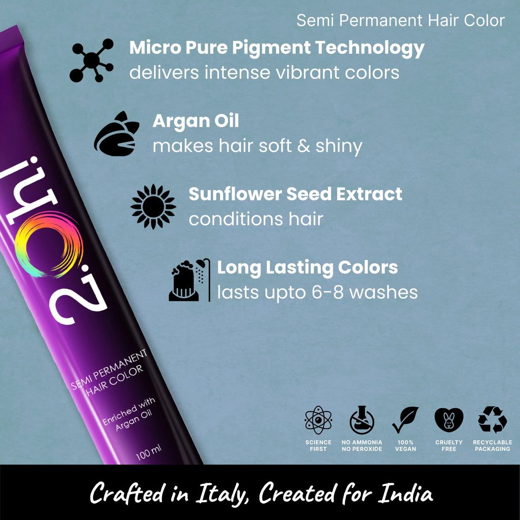 2.Oh! Tropical Blue Semi-permanent Hair Color 100ml with Argan Oil and Sunflower Seed Extract