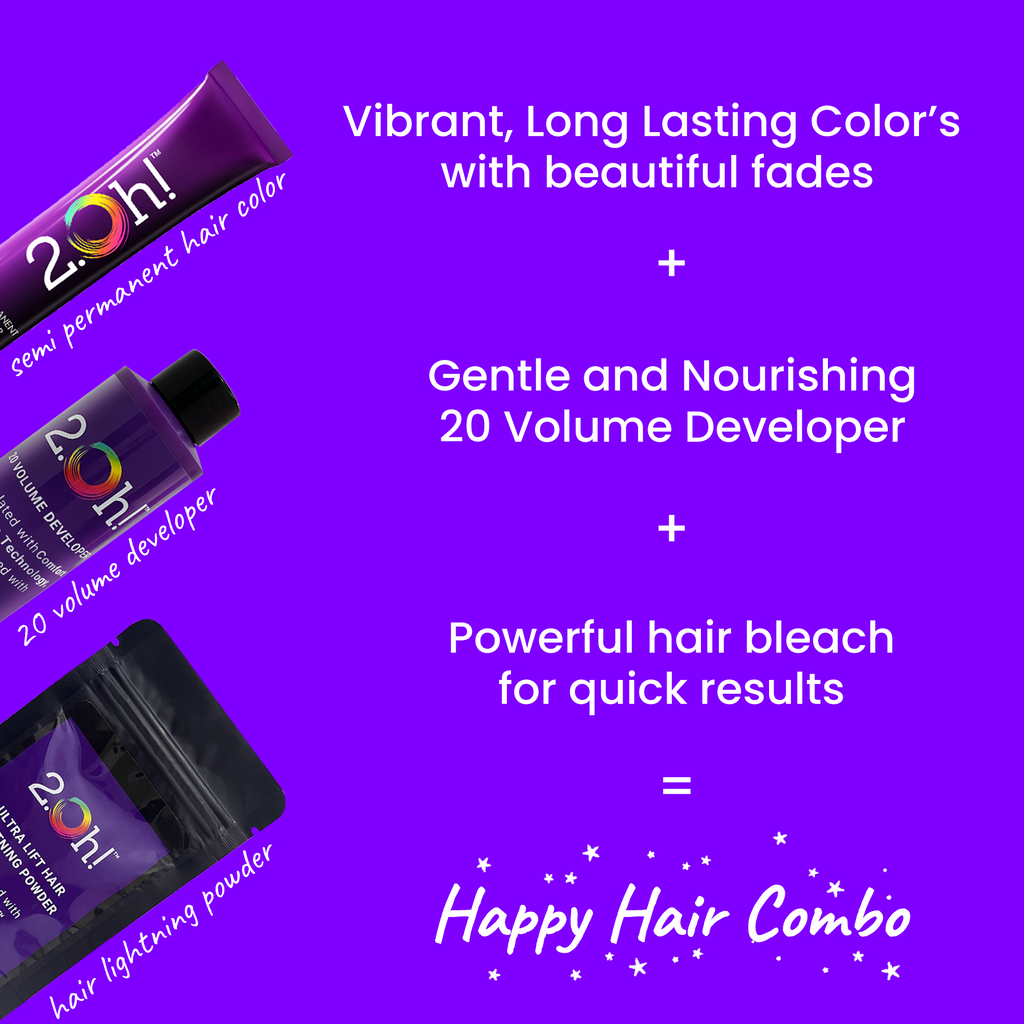 2.Oh! Purple Semi-permanent Hair Color, Volume developer, and Hair Lightning Power