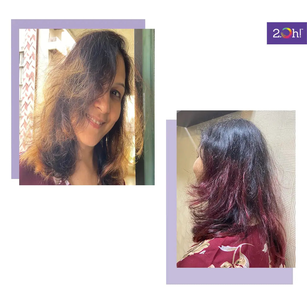 After the use of 2.Oh! Bordeaux Semi-permanent Hair Color 100ml