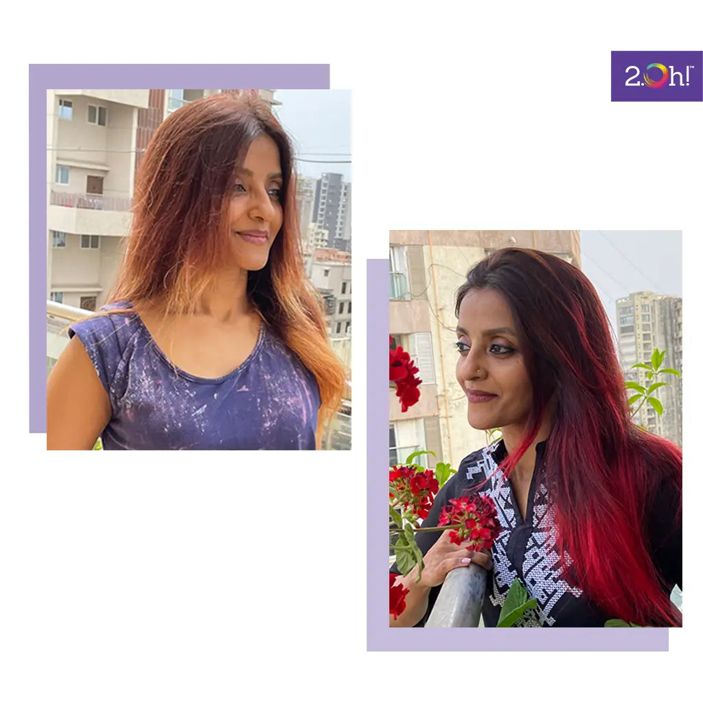 After the use of 2.Oh! Red Semi-permanent Hair Color 100ml